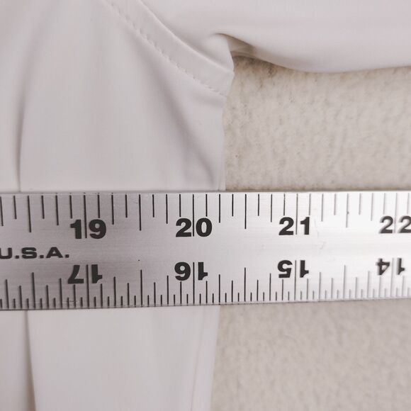 Lysse Shirt Women Medium White Schiffer Button Up Stretch Business Tunic Top EUC - Picture 6 of 15